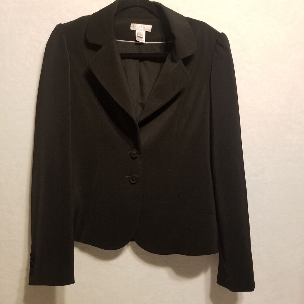 White House Black Market 10 Blazer Jacket Lined 2 Button Stretch Classic Office